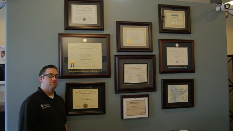 Interior of AZ Chiropractic and Holistic Health Center Diplomas